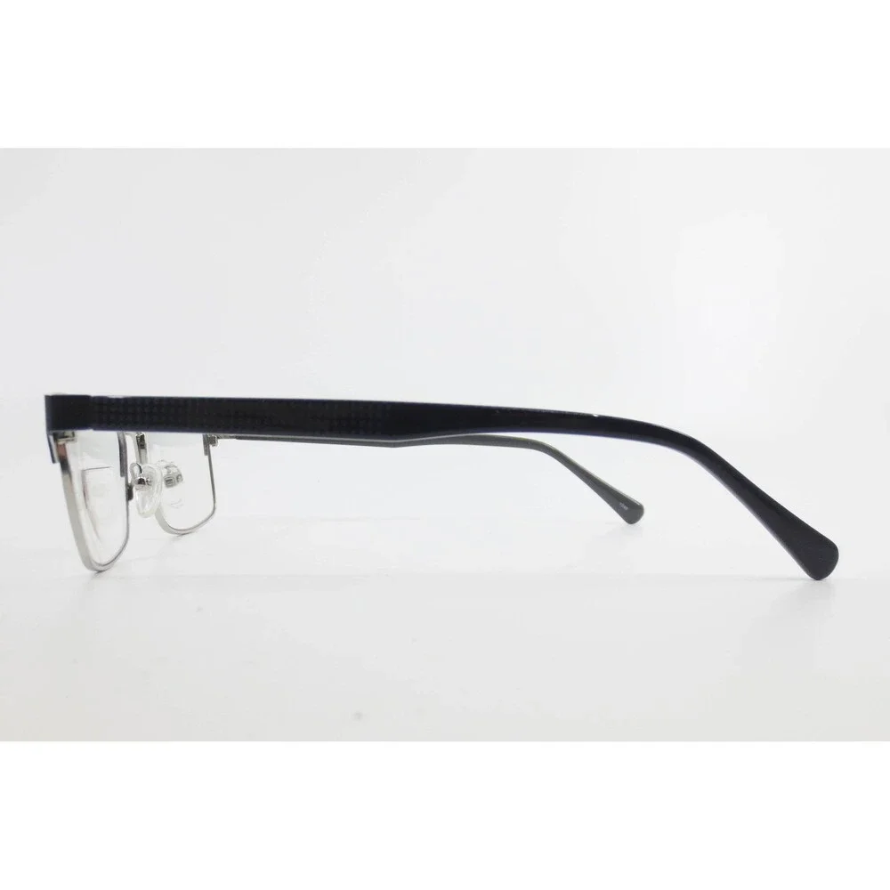 Randy Jackson RM 202128 Navy Silver Rectangular Semi Rimless Eyeglasses